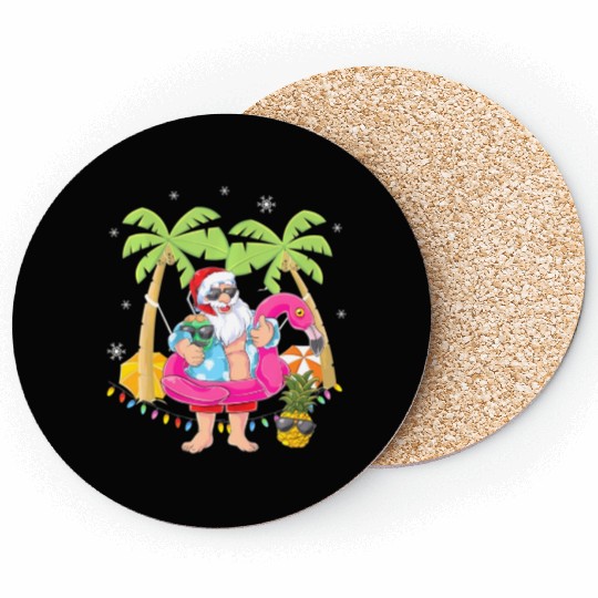 CHRISTMAS IN JULY Summer Xmas Decoration Coasters