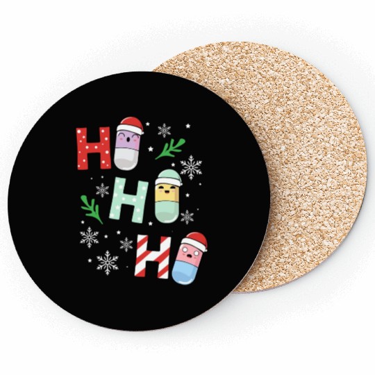 Ho Ho Ho Pills Pharmacist Cute Christmas Lover Coasters