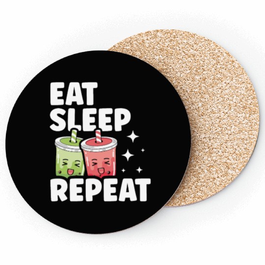 Eat Sleep Boba Tea Repeat Bubble Tea Lover Drinker Coasters