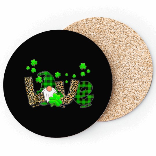 Bleached Love St Patric Day Gnomes Shamrock For Coasters