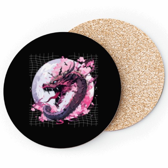 Japanese Dragon Cool Oriental Asian Dragon Humor Coasters