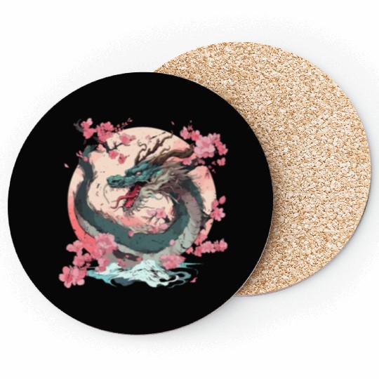 Japanese Dragon Cool Fantasy Chinese Asian Dragon Coasters