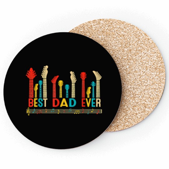 Best Dad Ever Daddy Guitar Vintage Guitar Fathers Coasters
