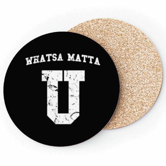Whatsamatta U Fake College University Jersey Coasters