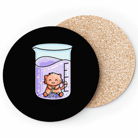 Catalyst Cute Chemistry Cat Pun Coasters
