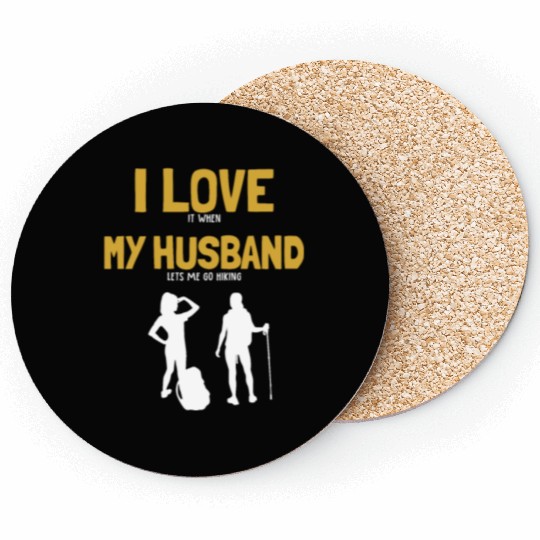 I love my Husband Hiking Backpacking Outdoor Coasters