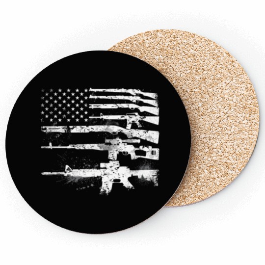 USA American Flag Guns Coasters