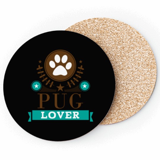 Pug Lover Cute Dog Coasters