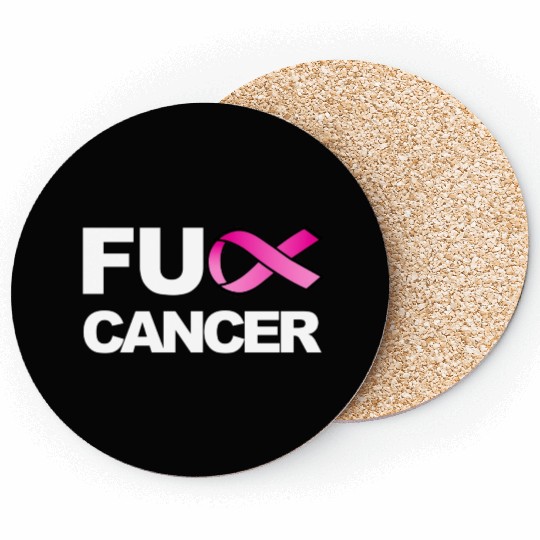 Fuck Cancer For Breast Cancer Awareness Coasters