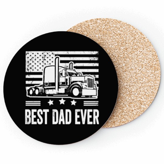 Best dad ever trucks Fathers Day Gifts Dad Coasters