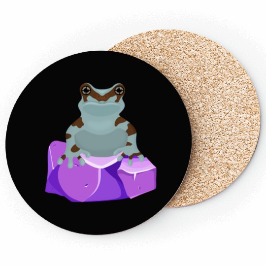 Frog Crystal Amethyst Gemstone For Toad Owners Coasters