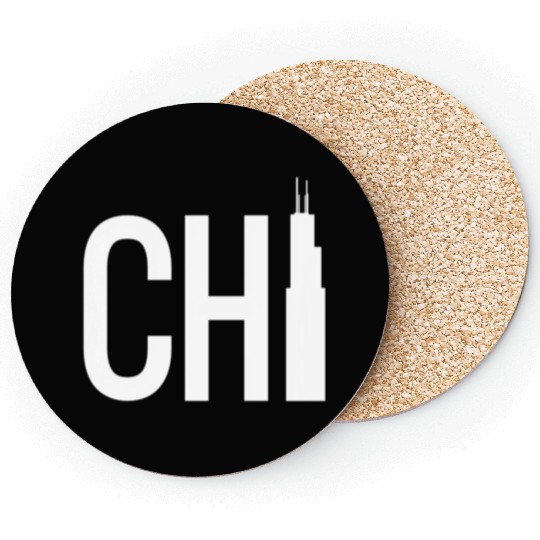 Chi White Chicago Skyscraper City Coasters
