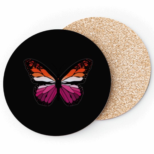 Lesbian Monarch Butterfly Sticker Coasters