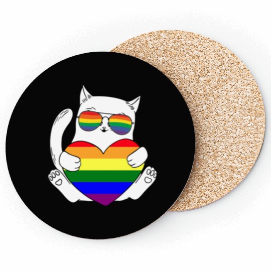 Gay Lesbian Lgbtq Cat Pride Month Csd Lgbt Coasters