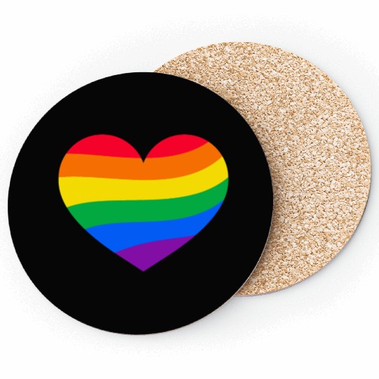 lgbt Gay Pride Rainbow Heart Coasters