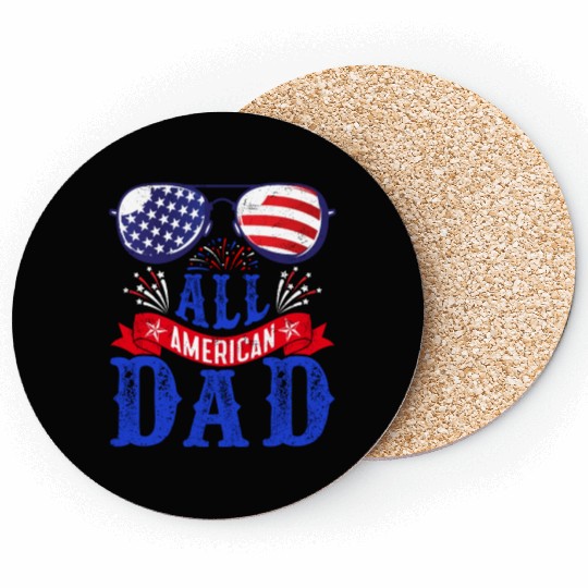 All American Dad America Pride US Patriot Coasters