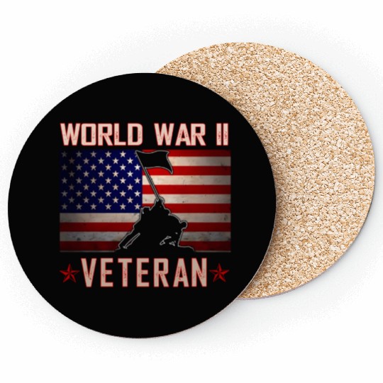 American Patriot Wwii Veteran Military World War 2 Coasters