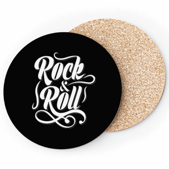 Rock and roll text vintage typography Coasters