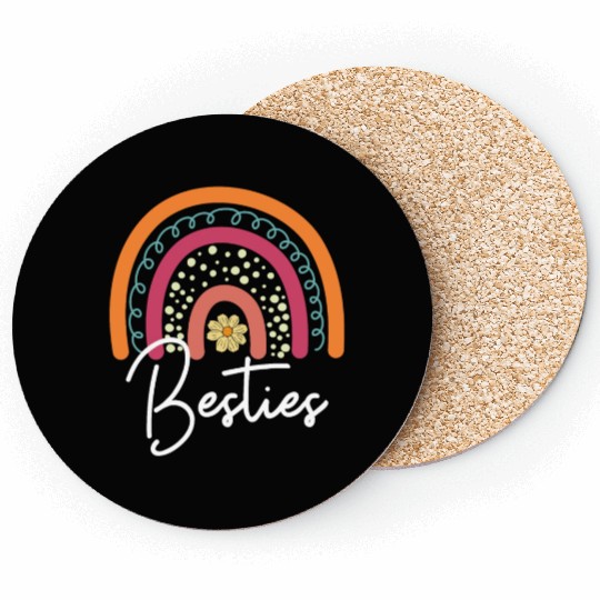 Besties Boho Rainbow I Love My Best Friend Besties Coasters