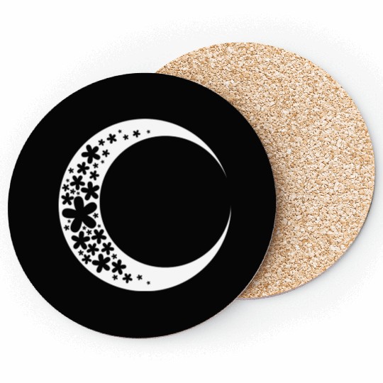 White & Black Moon Coasters