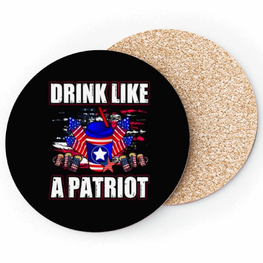 Drink like a Patriot 4th of July USA Coasters