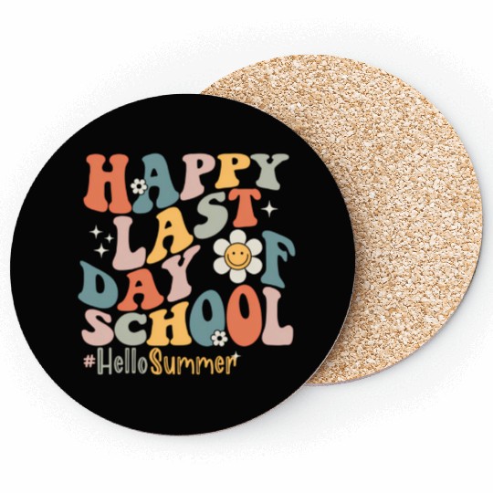 Groovy Happy Last Day Of School Teacher Student Coasters