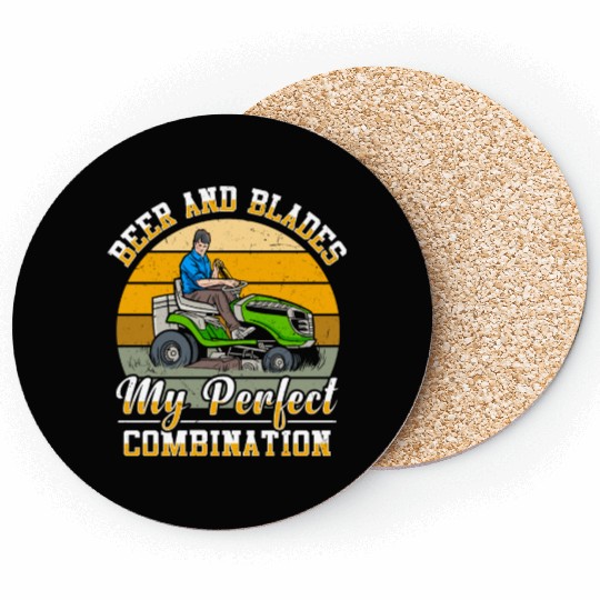 Lawn Mowing Lawn Mower Gardener Gardening Beer Coasters