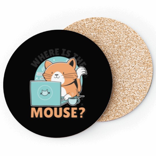 Cat Using Computer A Cat Using A Computer And The Coasters