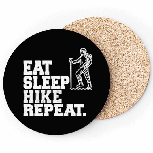 Eat Sleep Hike Repeat Hiker Hiking Coasters