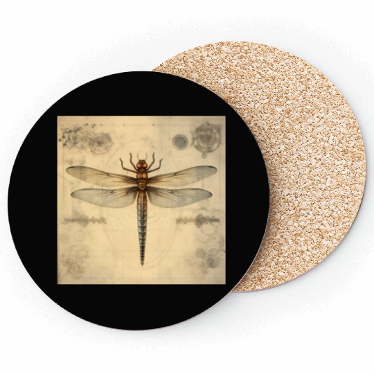 A diagrammatic drawing of a dragonfly Coasters