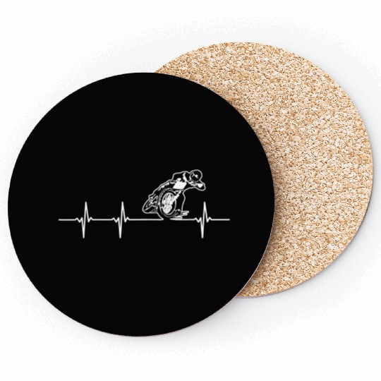 FLAT TRACK MOTORCYCLE heartbeat racing speedway Coasters