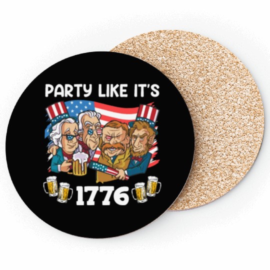 Party like it's 1776 Patriot US Presidents Coasters