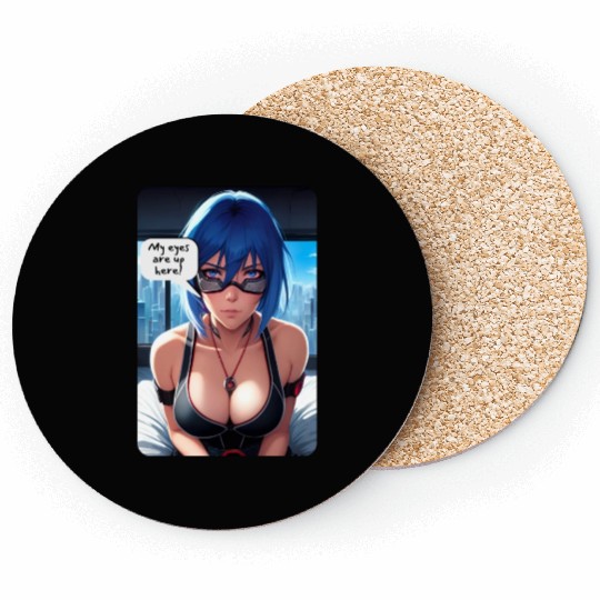 Cyberpunk Waifu Influencer Design 10 Coasters