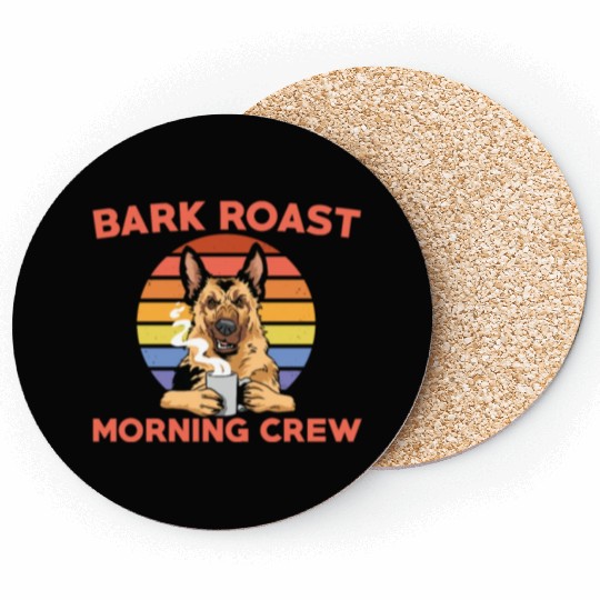 Funny Dark Coffee Dog Black Coffee Coasters
