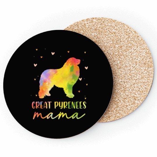 Great Pyrenees Mom Colorful Great Pyrenees Gifts Coasters
