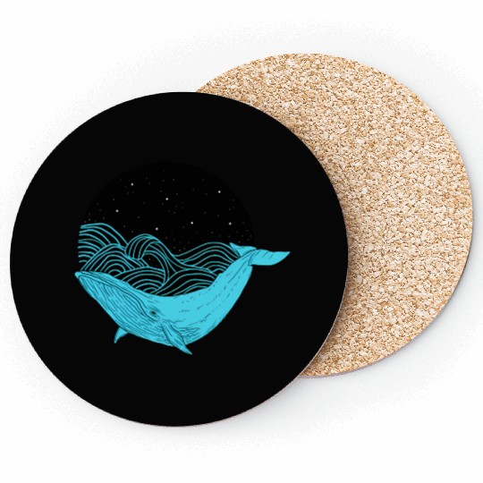 Humpback Whale Midnight Space Whale Coasters