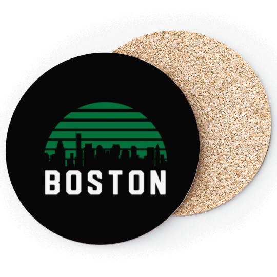 Boston Massachusetts Cityscape Green Coasters