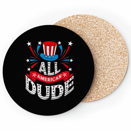 All American Dude American Pride US Patriot Coasters