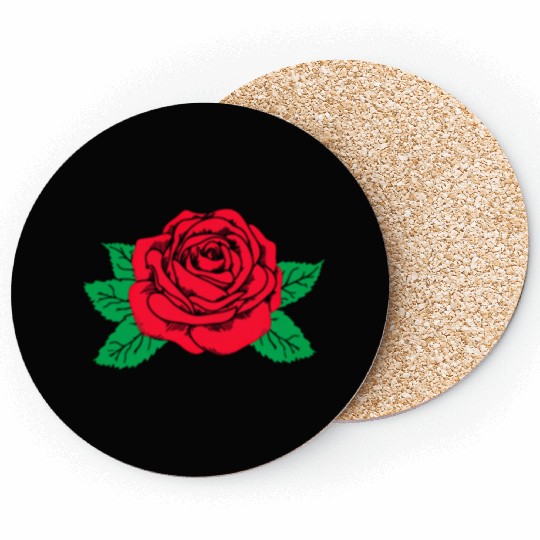 Red Rose Flower Aesthetic Soft Grunge Punk E Coasters