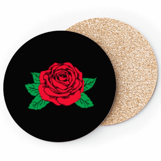 Red Rose Flower Aesthetic Soft Grunge Punk E Coasters