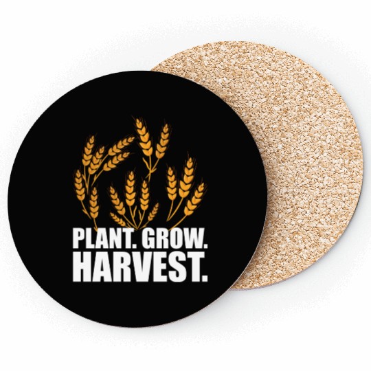 Wheat Farmer Plant Grow Harvest W Coasters