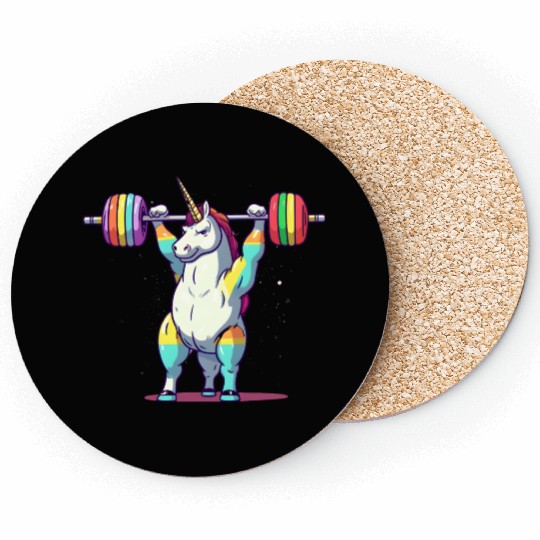 Unicorn Weighlifting Coasters