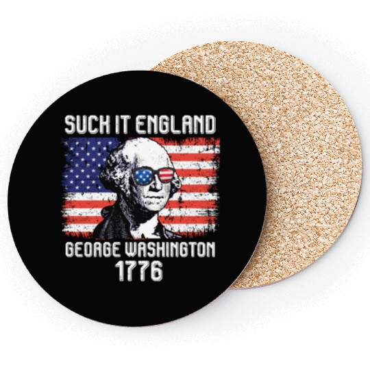 Suck it England George Washington 1776 USA Coasters