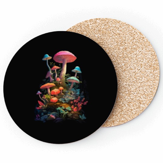 Trippy Neon Mushrooms #11 Coasters