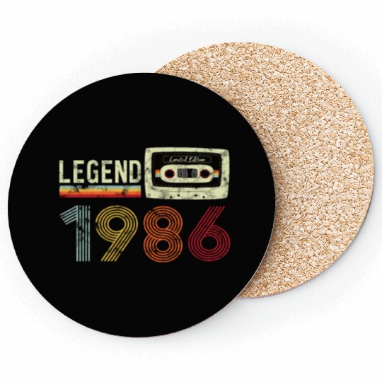 1986 Geburtstag Vintage Cassette Coasters