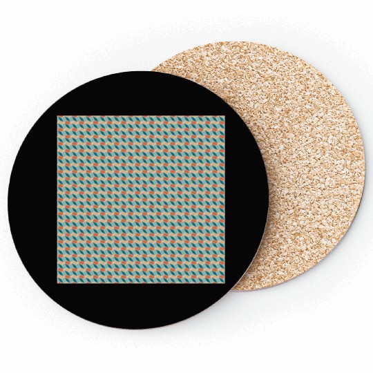 Retro Orange Teal Pattern Coasters