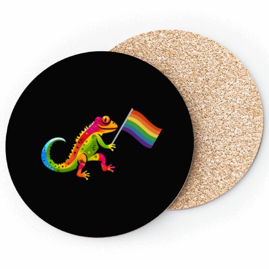 Gay Pride Gecko Coasters