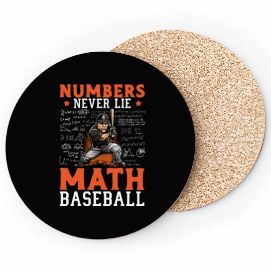 Baseball Math Lover Mathematician Baseball Player Coasters