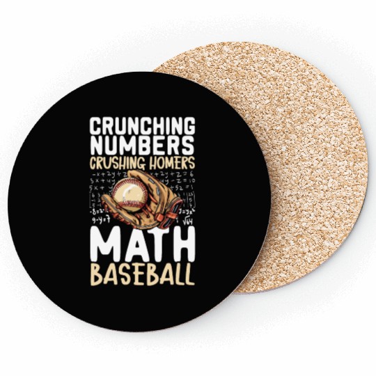 Baseball Math Lover Mathematician Baseball Player Coasters