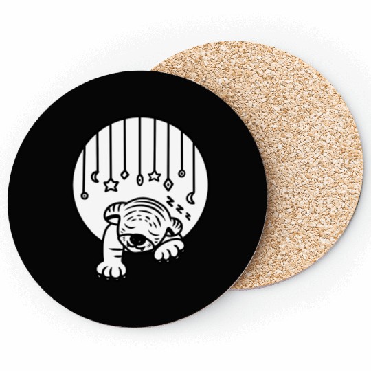 Cute Tiger Cub Sleeping Coasters